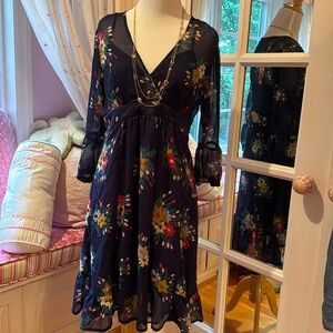 2 Maternity dresses floral asos slip dress 8 sheer navy S M bundle holiday fall